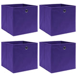 Boîtes de rangement Vidaxl 4 PCS 28X28X28 CM Tissu non tissé violet