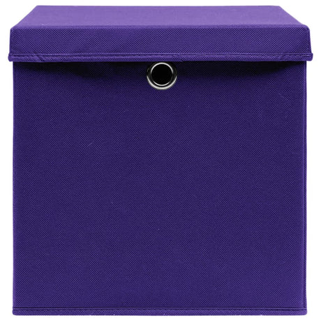 Boîtes de stockage Vidaxl avec couvercle 4 PCS 28x28x28 cm violet