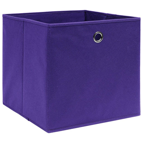 Vidaxx boîtes de rangement 10 pcs 28x28x28 cm tissu non tissé violet
