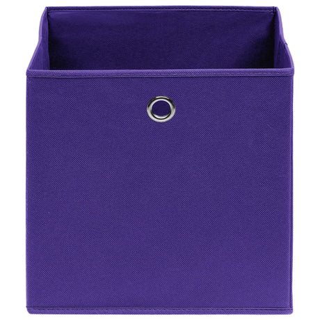 Vidaxx boîtes de rangement 10 pcs 28x28x28 cm tissu non tissé violet