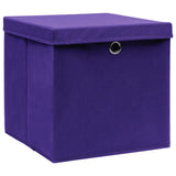 Scatole di archiviazione Vidaxl con coperchio 10 ST 28x28x28 cm viola