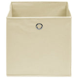Boîtes de rangement Vidaxl 4 PCS 28x28x28 cm Crème en tissu non tissé -colore