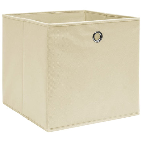 Boîtes de rangement Vidaxl 10 PCS 28X28X28 CM CRÈME DE FAX NON TELOV