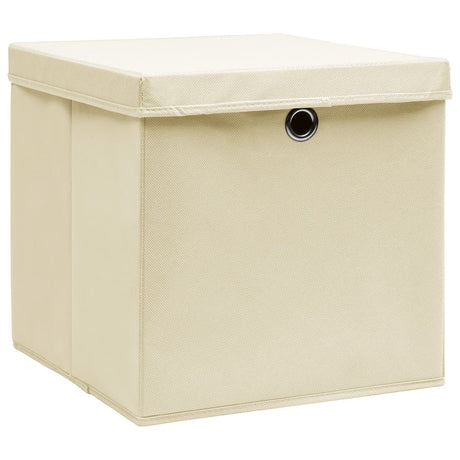 Boîtes de rangement Vidaxl avec couvercle 10 pcs 28x28x28 cm -colored