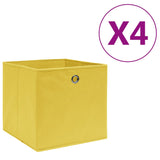 Vidaxl Storage boxes 4 pcs 28x28x28 cm Nonwoven Fabric yellow