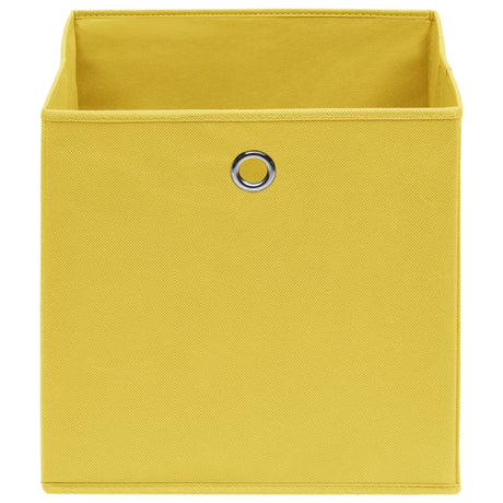 Boîtes de rangement Vidaxl 4 PCS 28x28x28 cm Tissu non tissé jaune