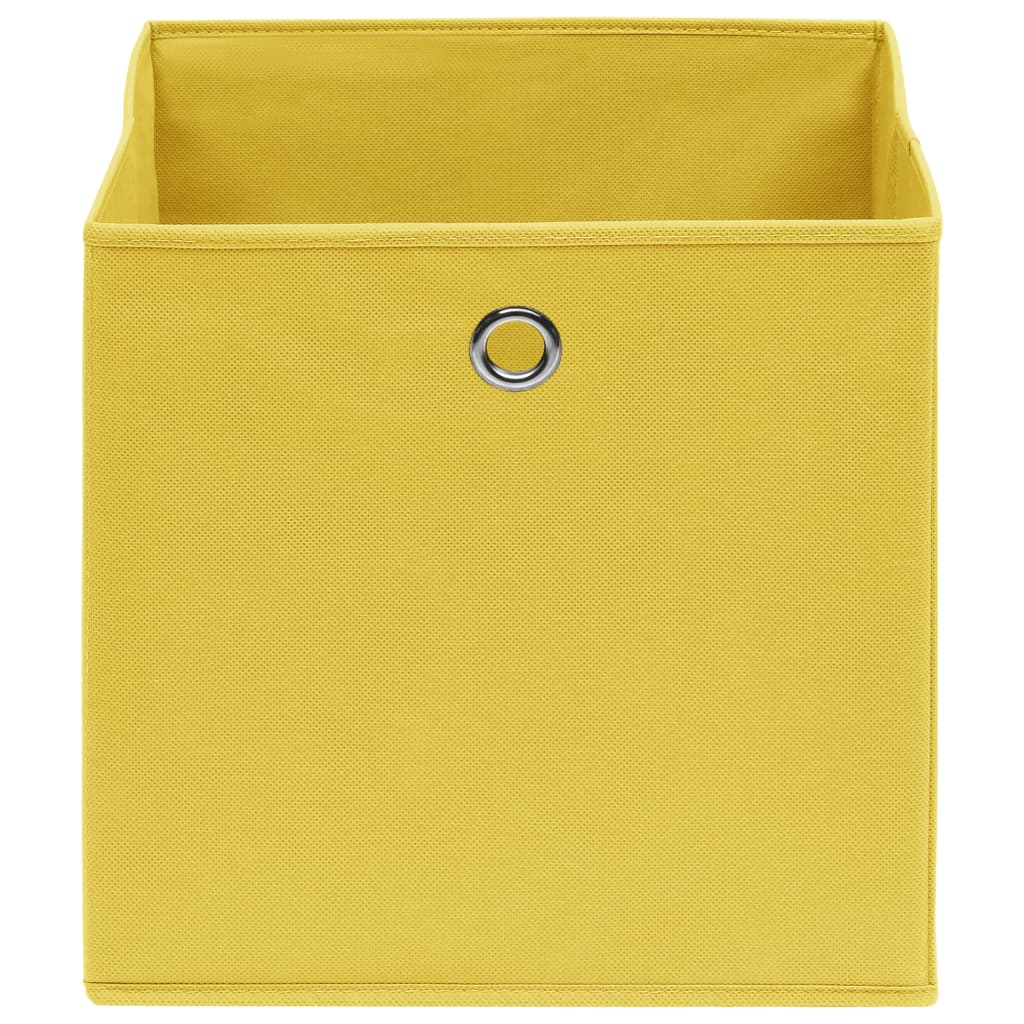 Scatole di archiviazione Vidaxl 10 pezzi 28x28x28 cm tessuto non tessuto giallo