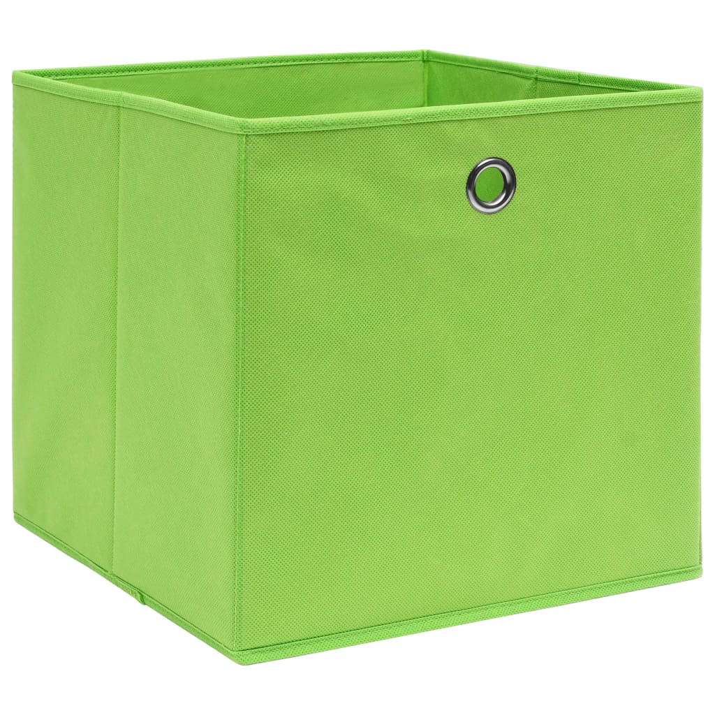 Boîtes de rangement Vidaxl 10 PCS 28X28X28 CM VERT DE TASS