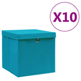 Vidaxl storage boxes with lid 10 st 28x28x28 cm baby blue