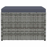 Vidaxl tuinvoetenbank met kussen poly rattan grijs
