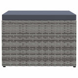 Vidaxl tuinvoetenbank met kussen poly rattan grijs