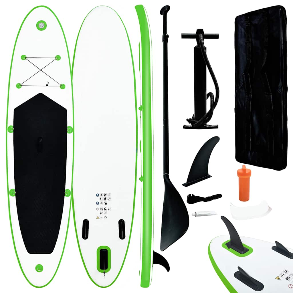 Vidaxl Stand Up paddleboard set Inflatable green and white