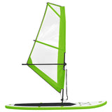 Vidaxl Stand Up Paddleboard inflable con set de vela verde y blanco