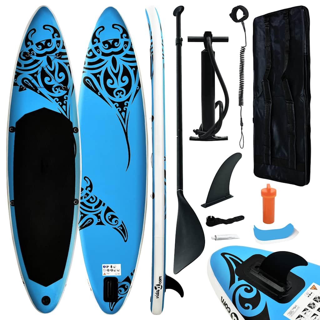 Vidaxl Stand Up Paddleboard Set Inflatable 305x76x15 cm blå