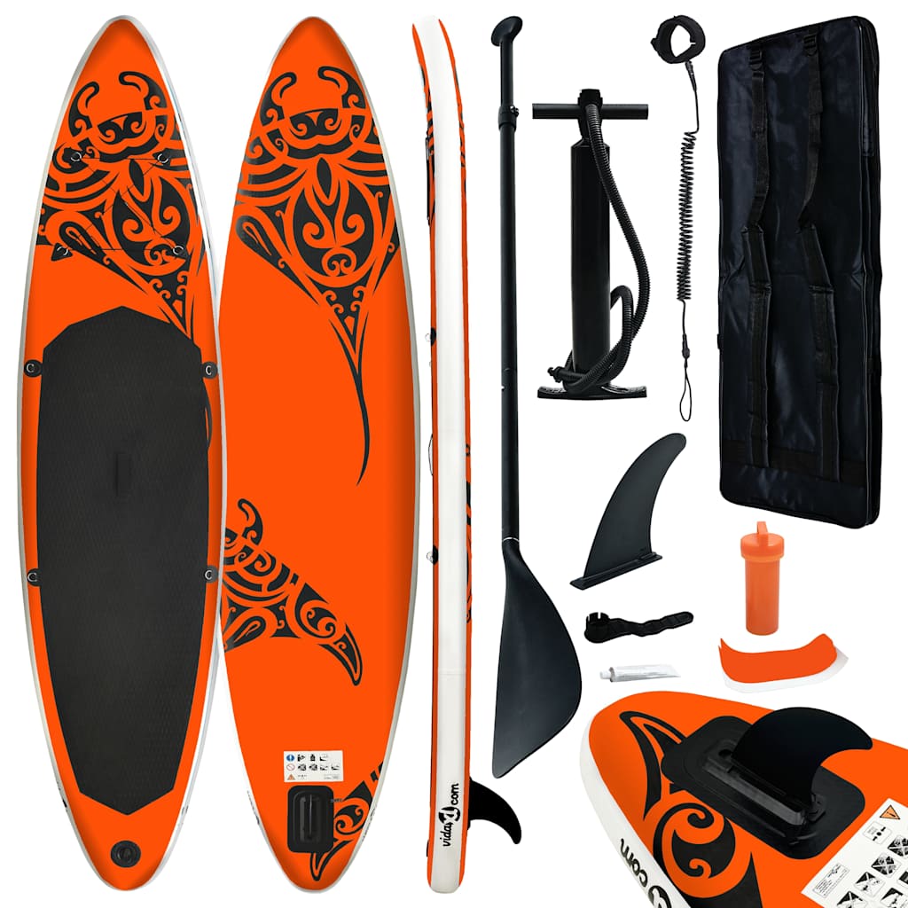 Vidaxl stand up paddleboardset opblaasbaar 305x76x15 cm oranje