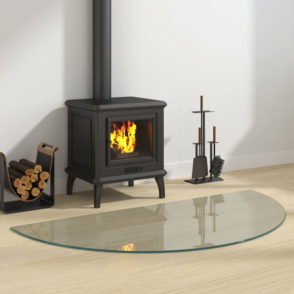 Vidaxl glass plate for fireplace Half -round 1200x600 mm