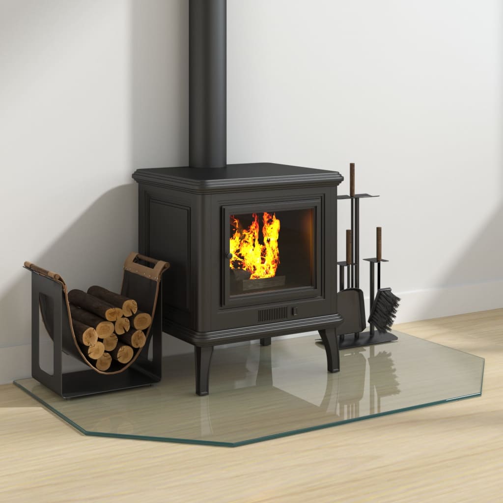 Vidaxl glass plate fireplace hexagonal 100x60 cm