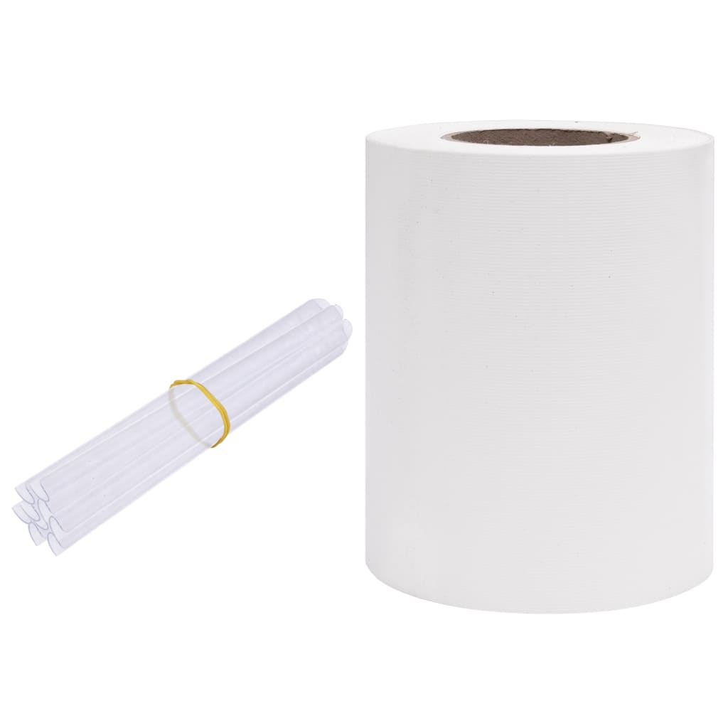 Vidaxl vrtni zaslon 70x0,19 m PVC White