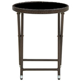 Vidaxl salontafel 60 cm poly rattan en gehard glas bruin