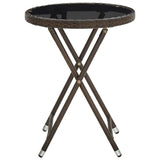 Vidaxl salontafel 60 cm poly rattan en gehard glas bruin