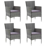 Vidaxl tuinstoelen 4 st poly rattan grijs
