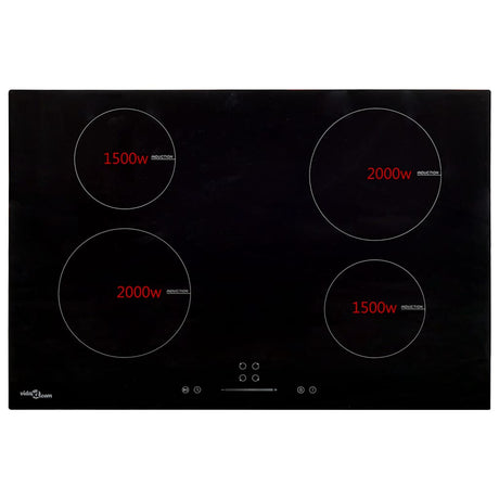 Vidaxl Induction Hob 4 zones Contrôle tactile 7000 W 77 cm Verre