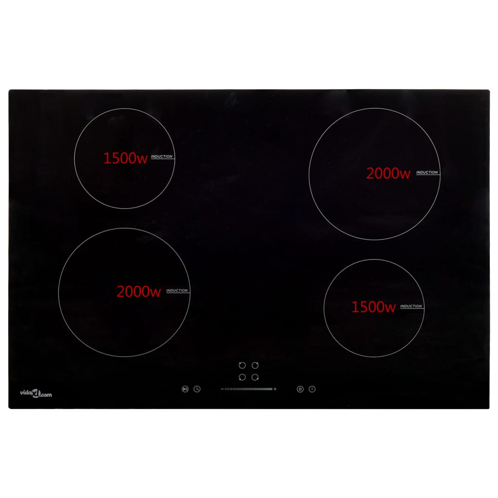 Vidaxl Inducción Hob 4 zonas Control táctil 7000 W 77 cm vidrio