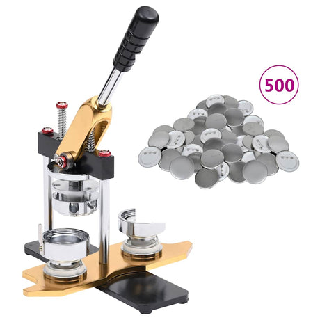 Machine de bouton Vidaxl Exécution du déjeuner avec 500 pièces de bouton ST 44 mm