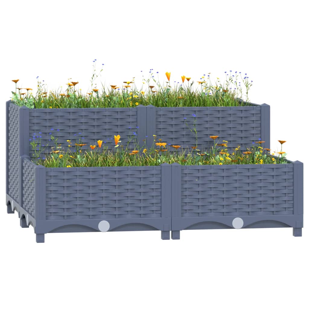 VidaXL Planter raised 80x80x38 cm Polypropylene