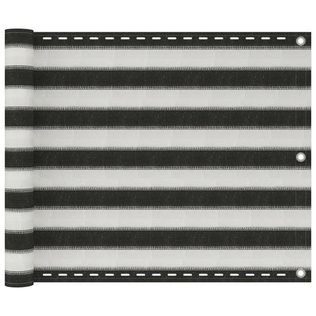 Écran de balcon Vidaxl 75x500 cm anthracite HDPE -colore et blanc