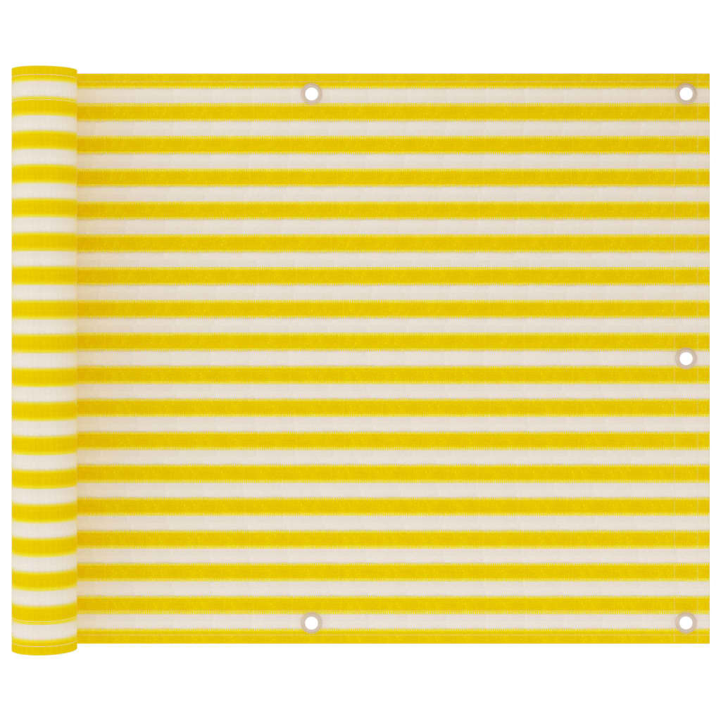 Écran de balcon Vidaxl 75x300 cm HDPE jaune et blanc