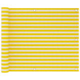 Écran de balcon Vidaxl 75x300 cm HDPE jaune et blanc