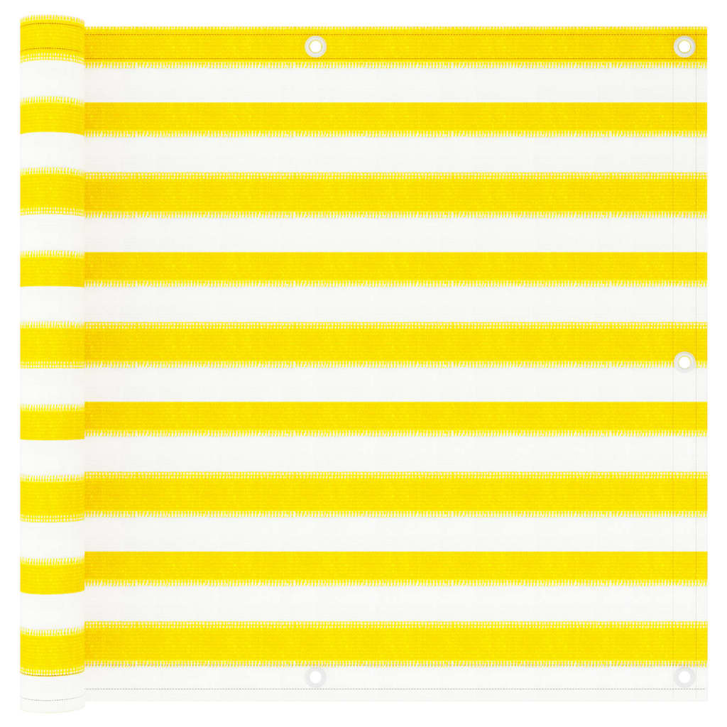 Écran de balcon Vidaxl 90x300 cm HDPE jaune et blanc