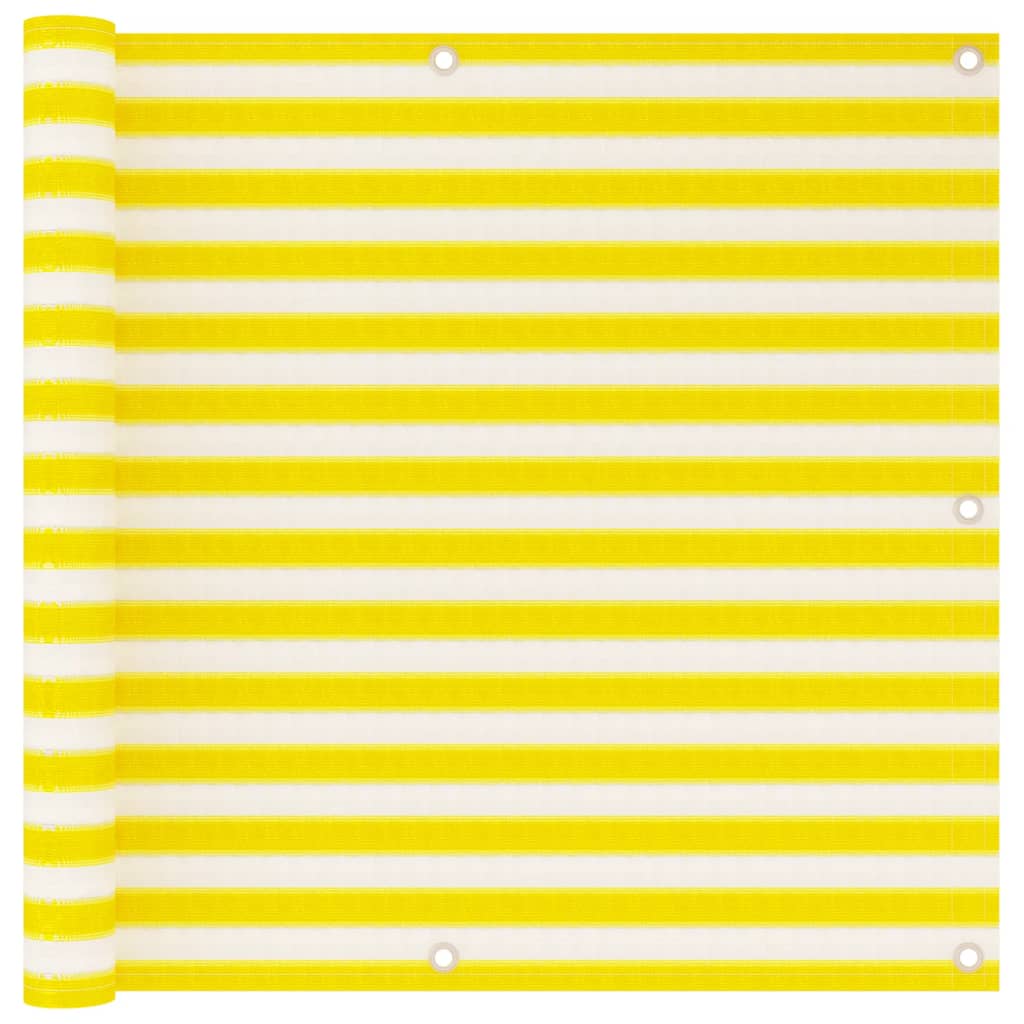 Vidaxl Balcony screen 90x500 cm HDPE yellow and white