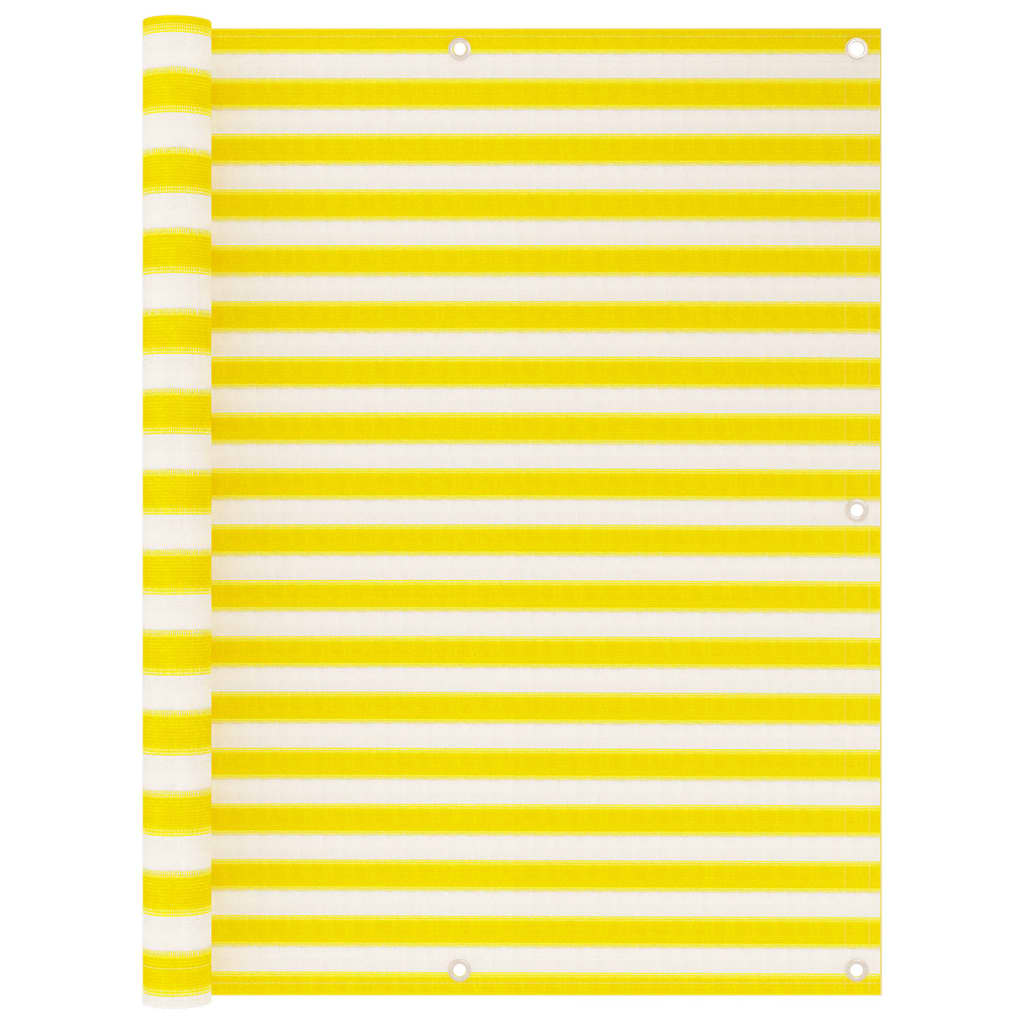 Écran de balcon Vidaxl 120x400 cm HDPE jaune et blanc