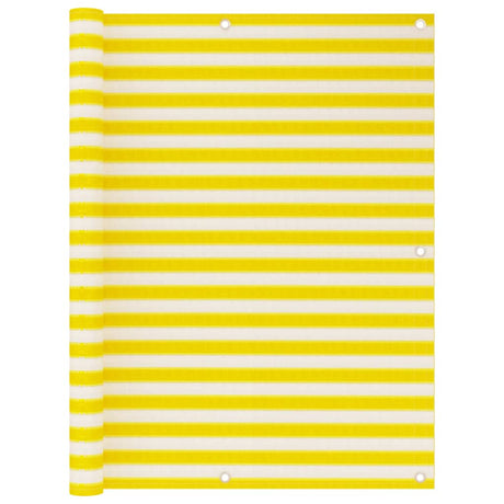 Écran de balcon Vidaxl 120x500 cm HDPE jaune et blanc