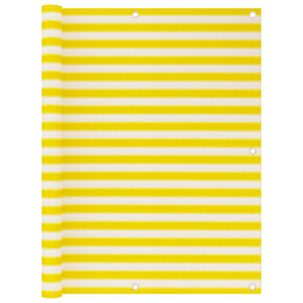 Écran de balcon Vidaxl 120x600 cm HDPE jaune et blanc