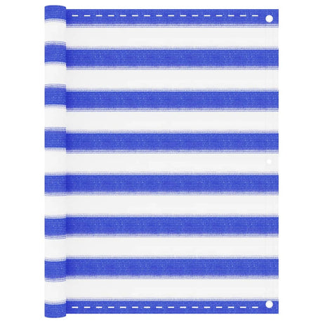 Écran de balcon Vidaxl 90x400 cm Bleu HDPE et blanc