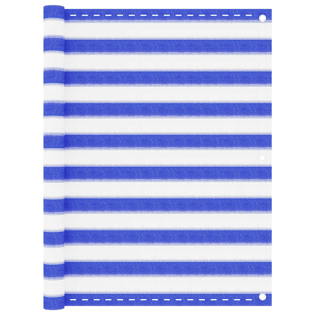 Écran de balcon Vidaxl 120x300 cm HDPE bleu et blanc