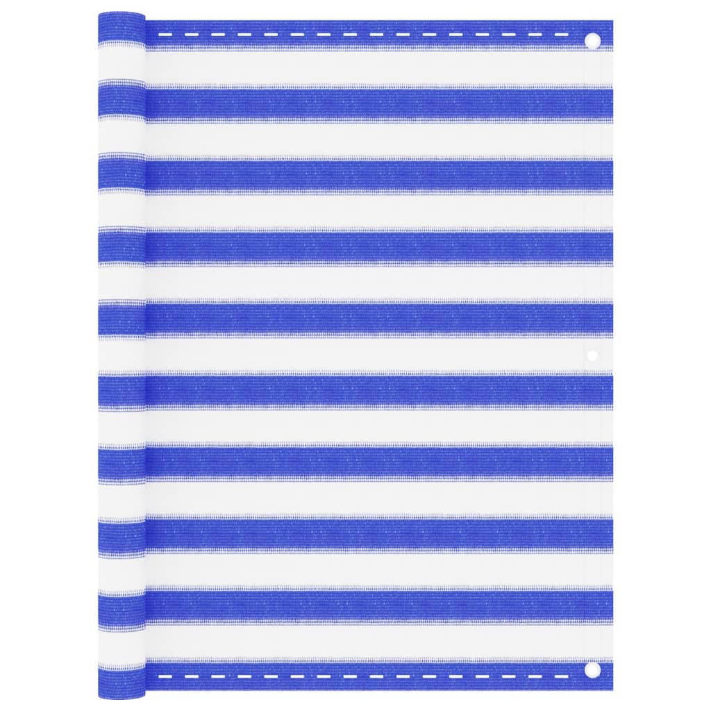 Écran de balcon Vidaxl 120x400 cm HDPE bleu et blanc