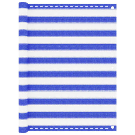 Écran de balcon Vidaxl 120x400 cm HDPE bleu et blanc