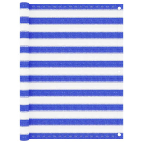 Écran de balcon Vidaxl 120x500 cm HDPE bleu et blanc