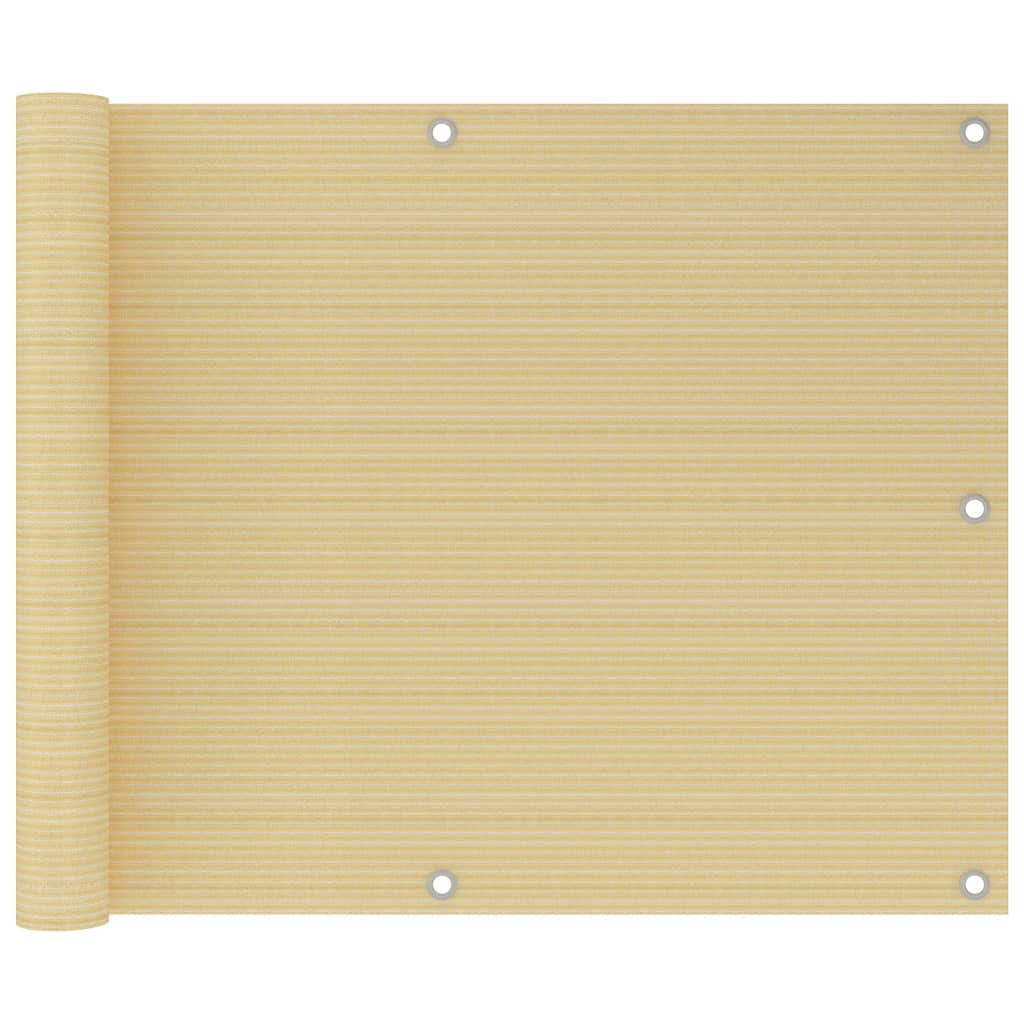 Vidaxl balkonskærm 75x500 cm HDPE beige