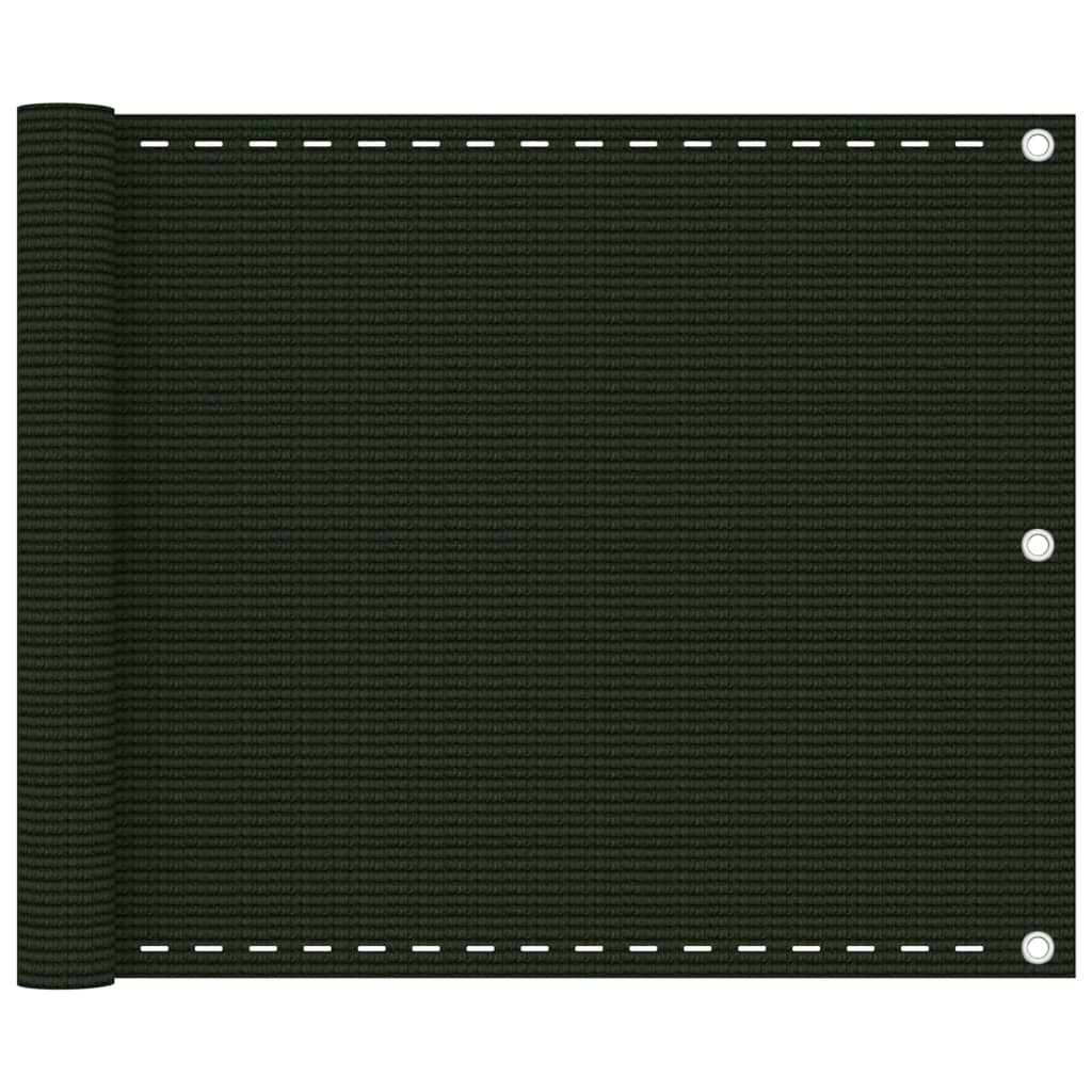 Écran de balcon Vidaxl 75x600 cm HDPE Donkergroen
