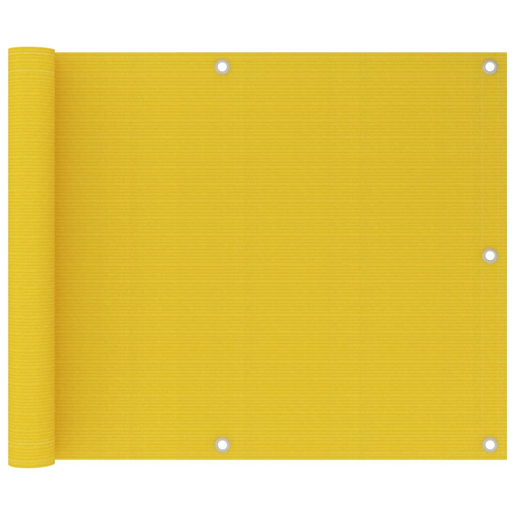 Balkon zaslon Vidaxl 75x600 cm HDPE Yellow