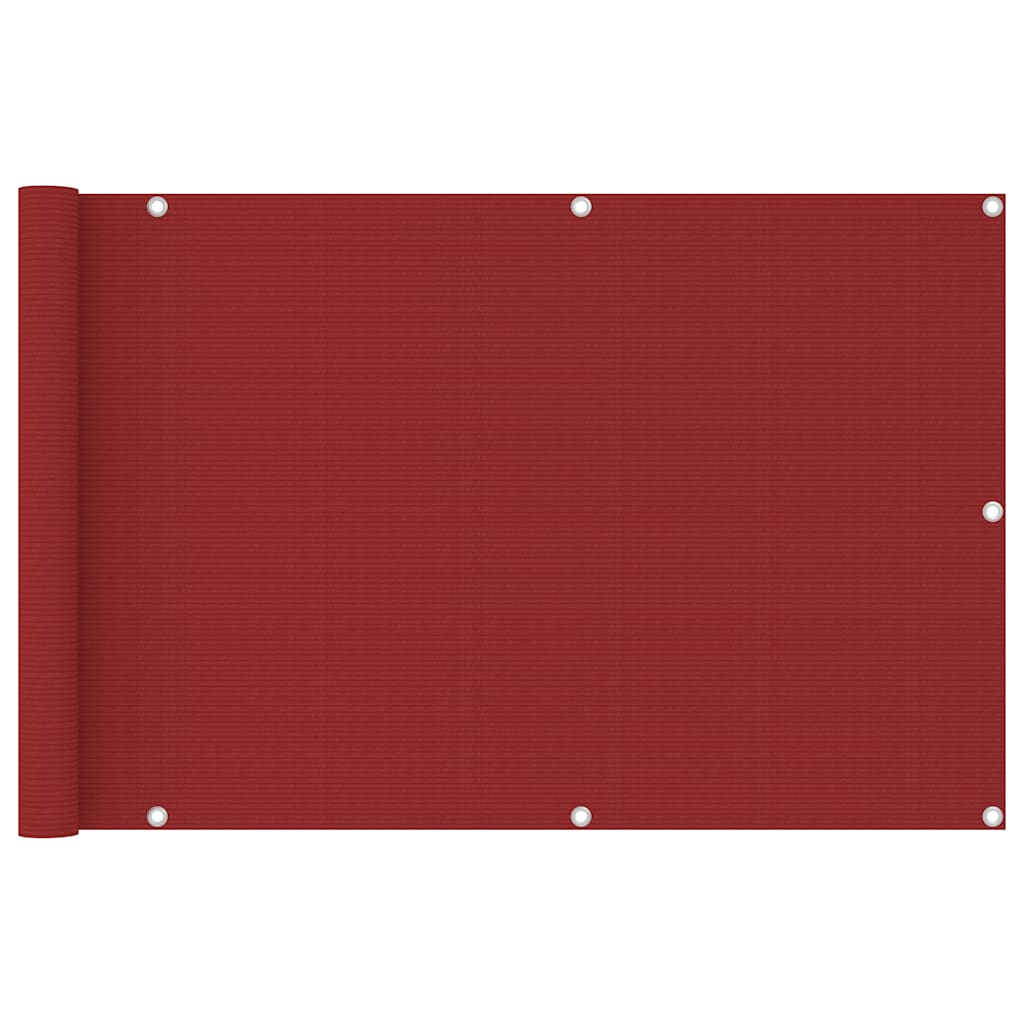 Écran de balcon Vidaxl 90x400 cm rouge HDPE