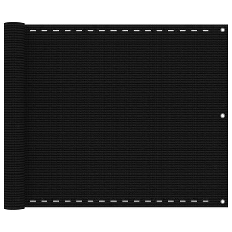 Écran de balcon Vidaxl 75x400 cm Black HDPE