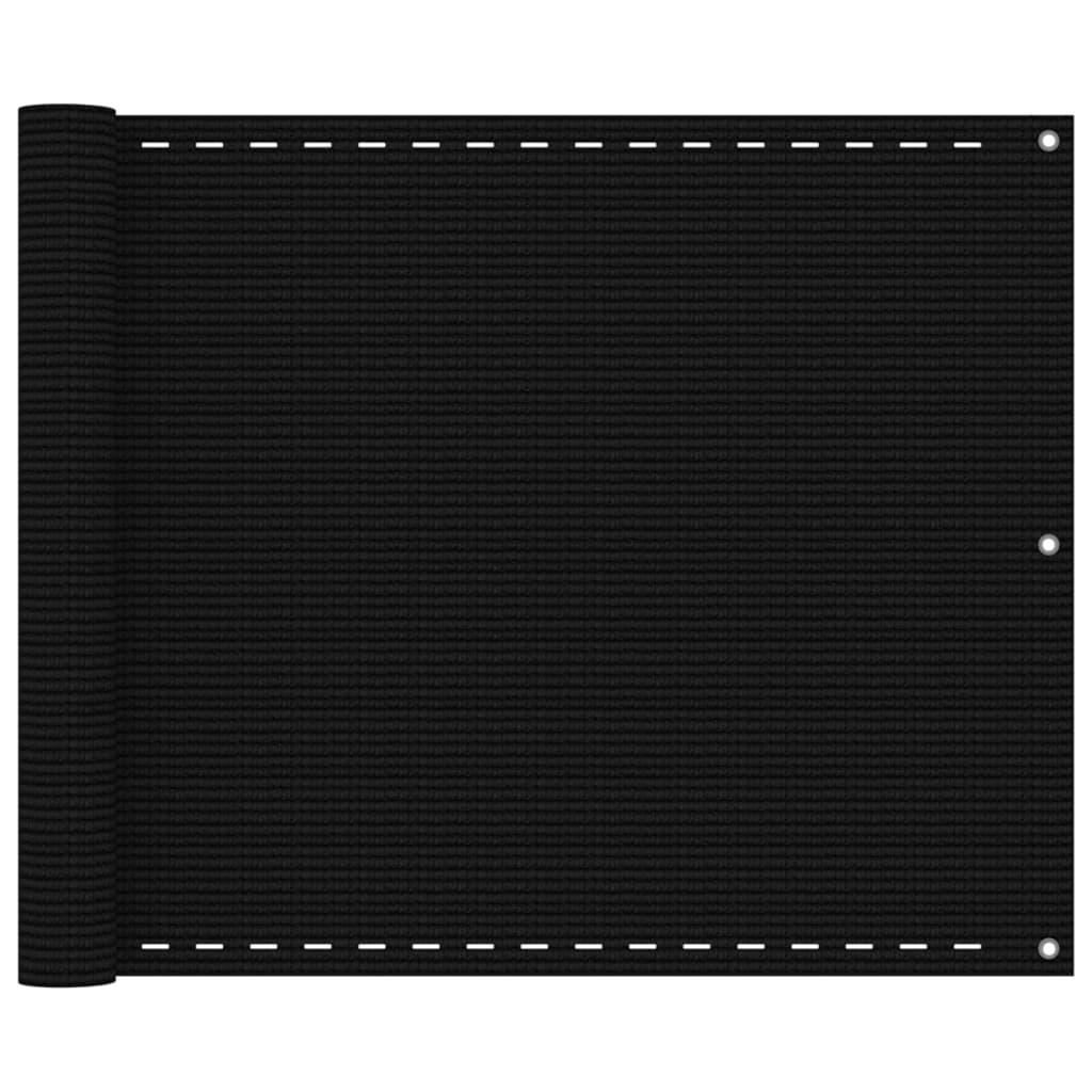 Vidaxl Balcony screen 75x400 cm HDPE Black