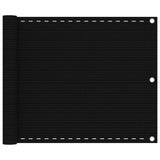Écran de balcon Vidaxl 75x500 cm Black HDPE