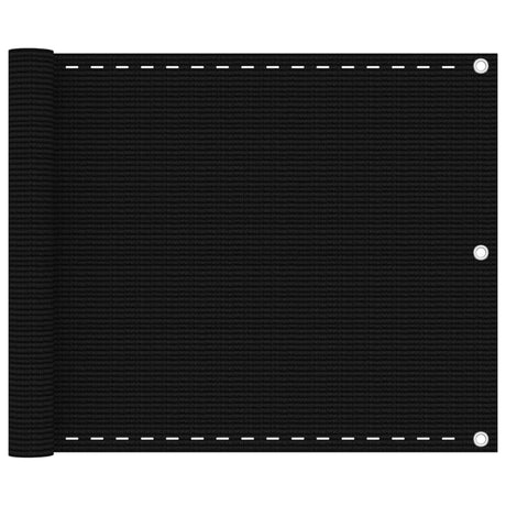 Écran de balcon Vidaxl 75x500 cm Black HDPE